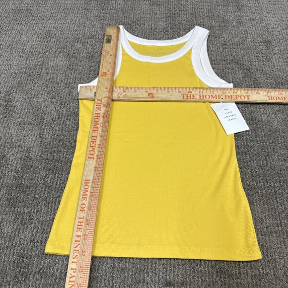 Free Assembly Tank Top Yellow White Sleeveless Women’s Size XS NWT - Picture 2 of 11